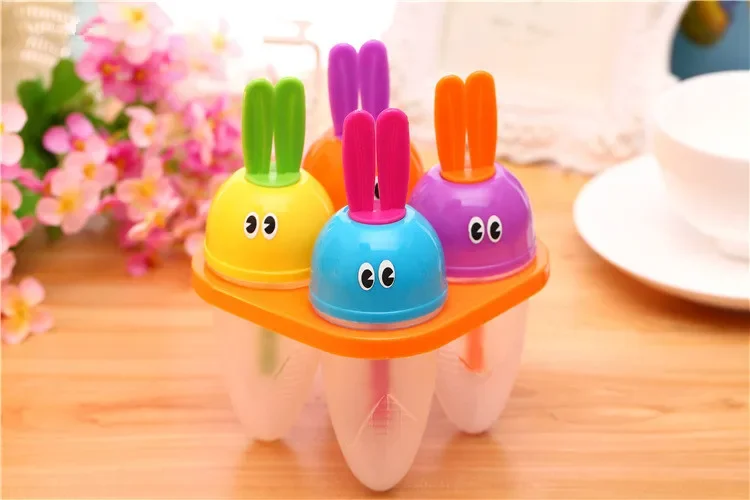 

Cute Rabbit Style Ice Cream Mold Popsicle Molds Rabbit Shape Ice Cube DIY Mold Kitchen Tool OK 0436