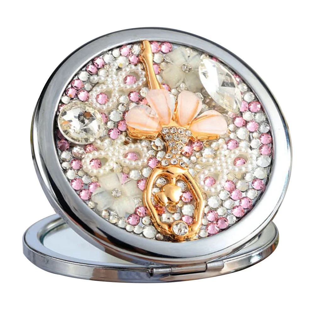 Dwustronne lusterko do makijażu, kompaktowe, składane, przenośne lusterko powiększające dla kobiet, małe narzędzie podróżne na zewnątrz.