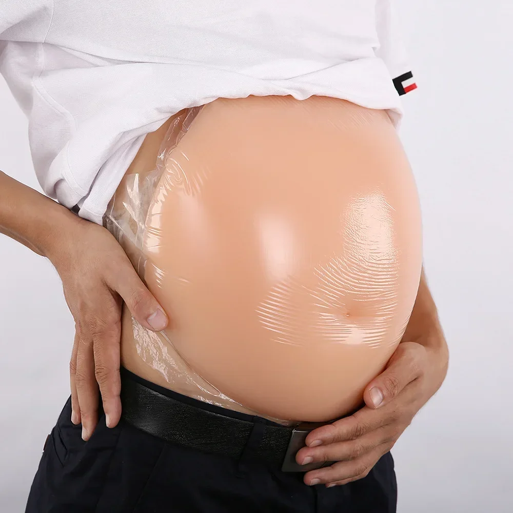 Uni-sex Simulation Pregnant Fake Skin Silicone Artificial Belly For Cross Dressing Actor Model Women Jelly Tummy Brace