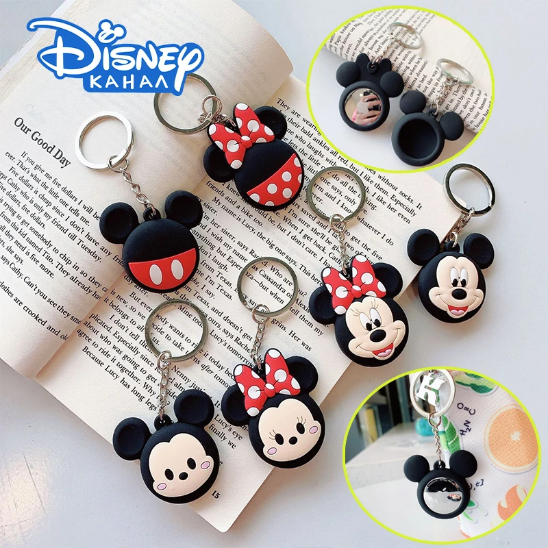 Disney Mickey Silicone Case for Apple AirTag with Keychain Ring Loss Prevention Sleeve Airtags Cover GPS Cartoon Anime Case Gift