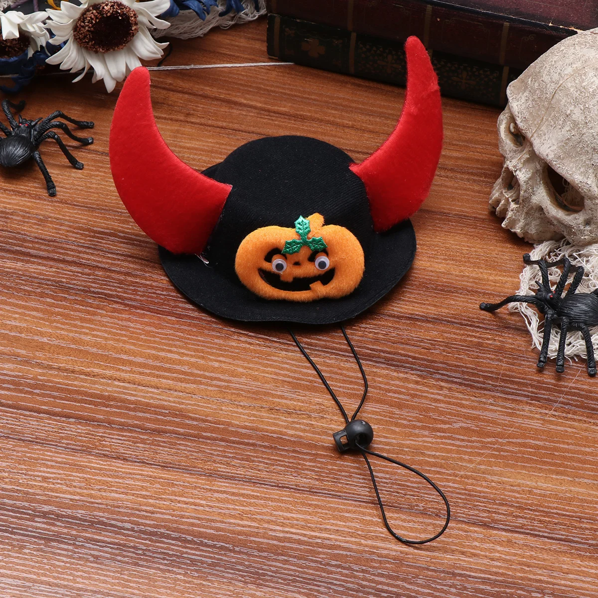 

Adjustable Soft Comfortable Fabric Halloween Pumpkin Pet Hat Devil Horn Party Cosplay Costume for Cats Dogs Party Pet Hat