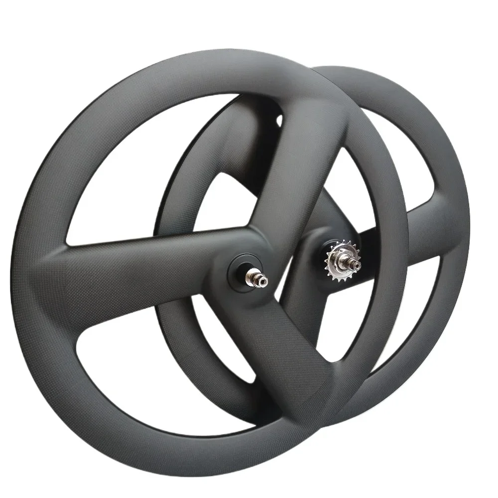 

Full Carbon Fiber 20 Inch 406 Road Bike Wheelset for Small Fold Bicycles V / Rim Brack 3 Spokes Bicycle Wheels