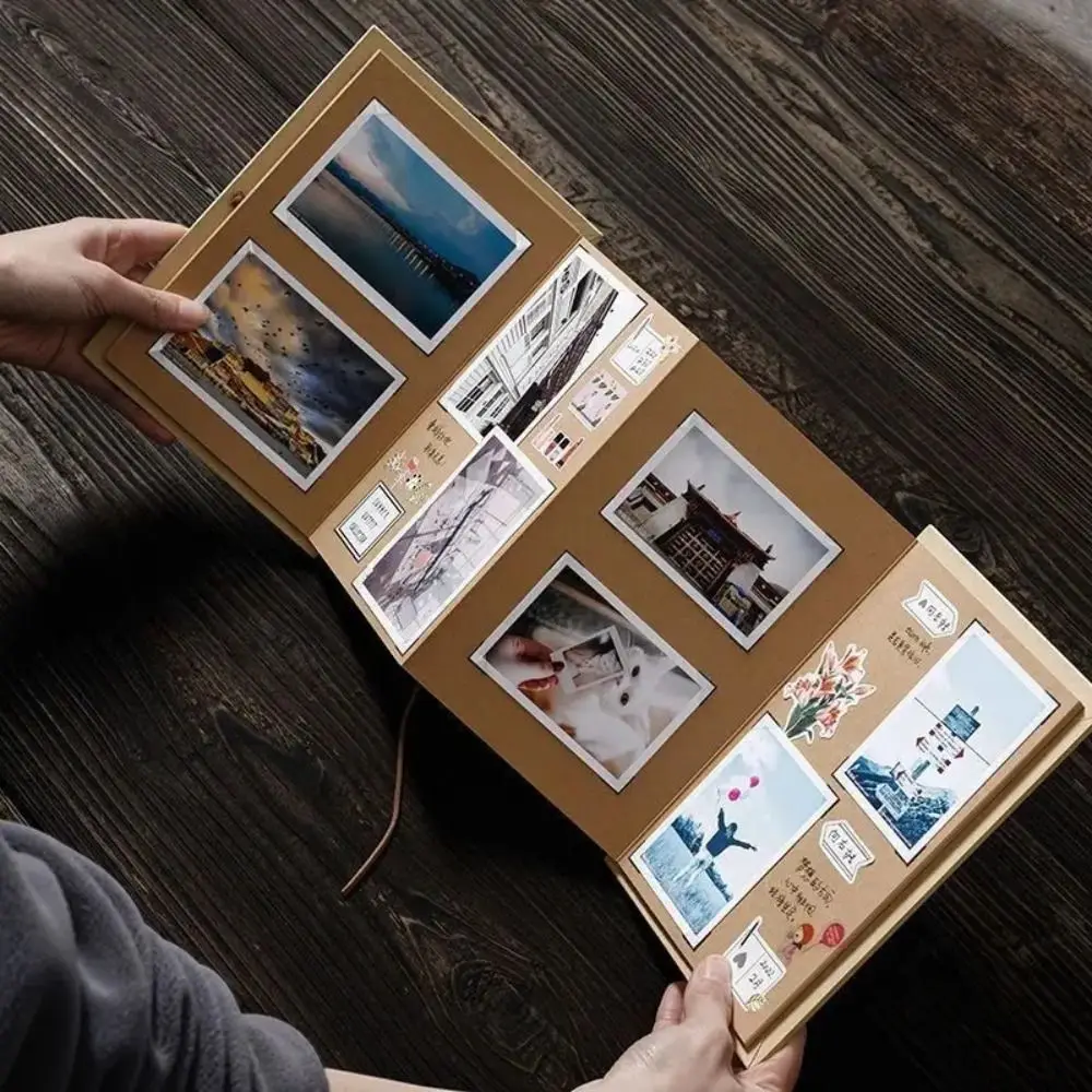 

Folding Accordion Photo Album Gift Kraft Paper Photocard Surprised Photo Book Graffiti Handcrafts DIY Surprise Gift Scrapbook