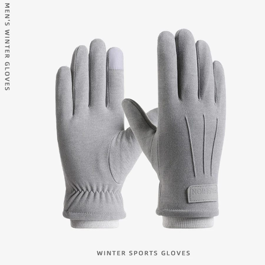 Warme, verdickte Winterhandschuhe für Herren, rutschfest, winddicht, kältebeständig, für Outdoor-Skifahren, Radfahren, Sport, volle Handschuhe