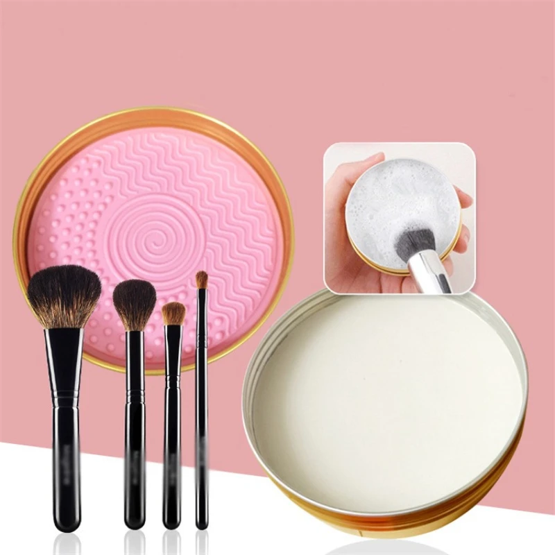 

Makeup Brush&Puff Cleaning Kit-Peach Soap with Silicone Pad Effective Cleaning Artifact Must-Have Beauty Tool for Cosmetic Care