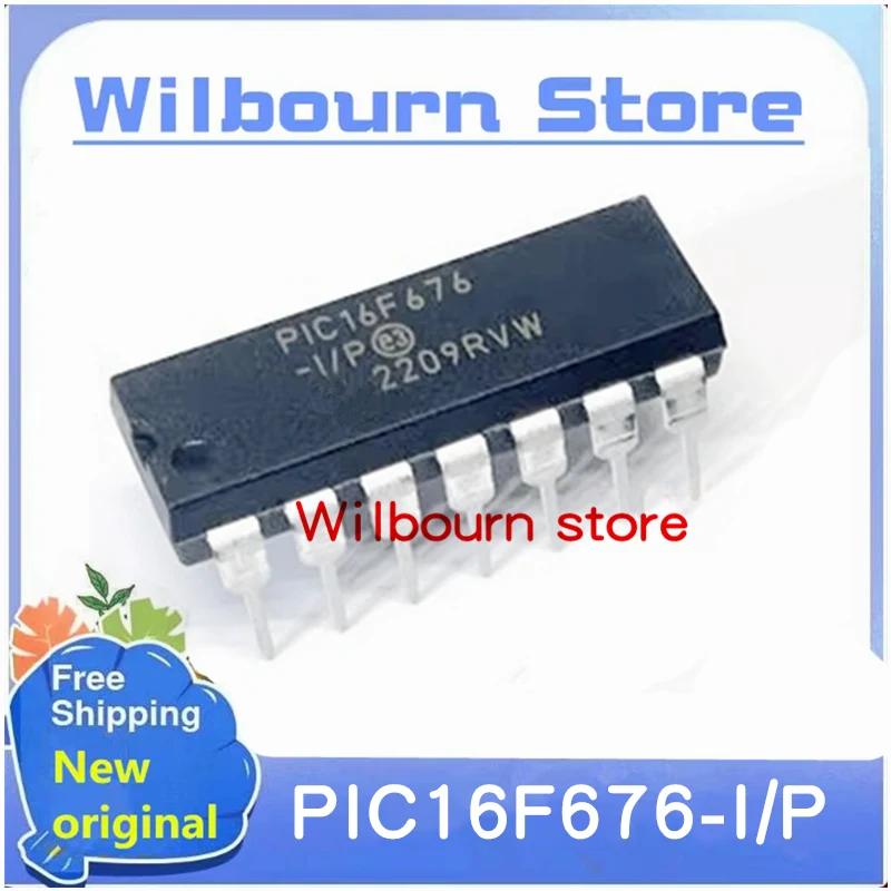 10PCS~50PCS/LOT PIC16F676-I/P PIC16F676 -I/P DIP-14 100% New Original Spot stock