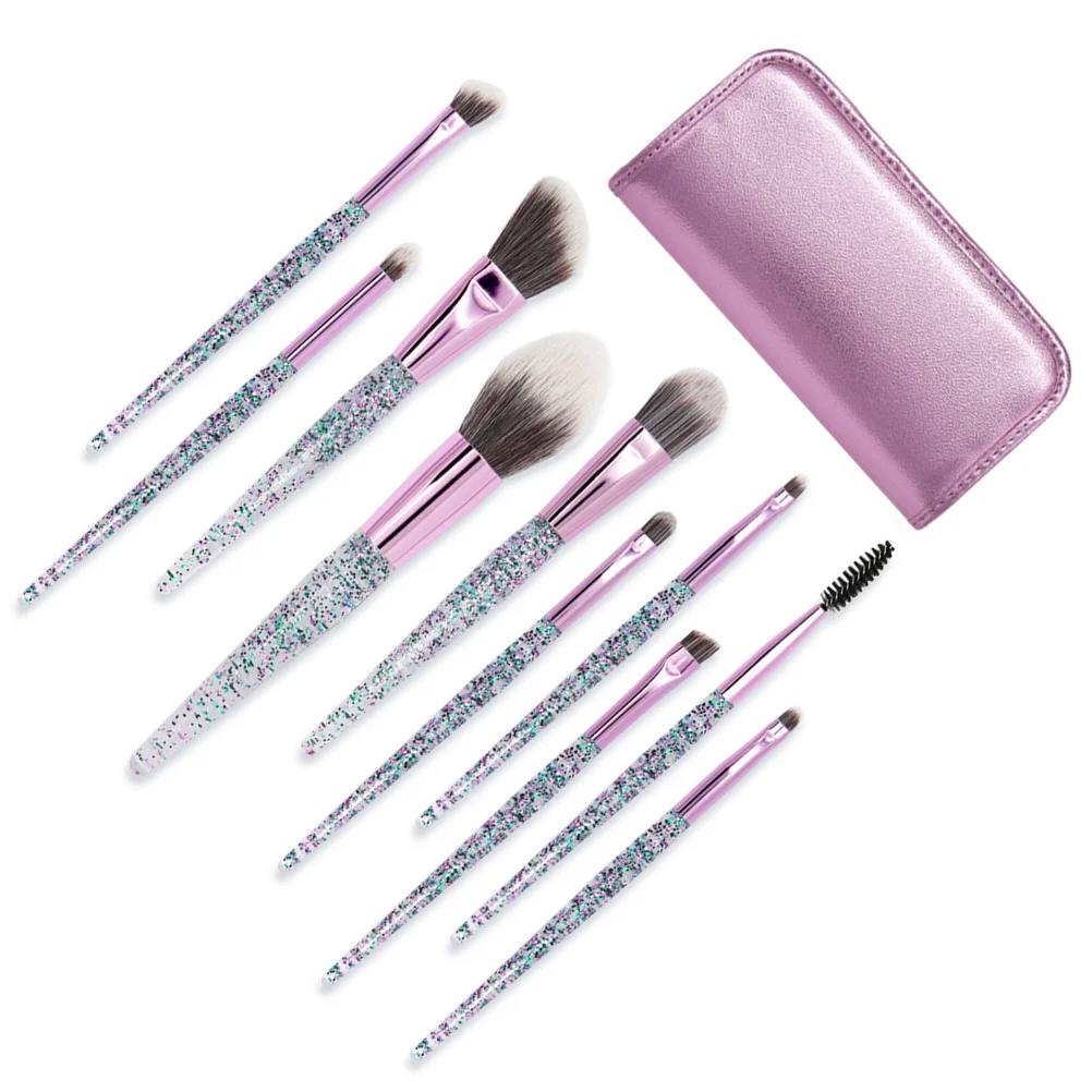 

10Pcs Makeup Brush Set with PU Bag Perfect Gift for Girlfriend Artificial Fiber Bristles Comfortable Skin Premium Professional