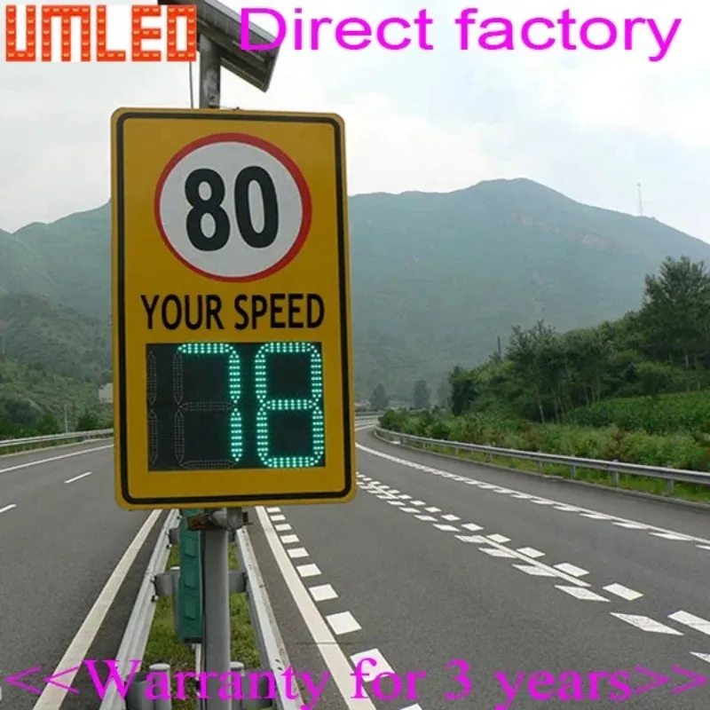 

Outdoor Solar Power Radar LED Display Portable Radar Speed Sign Detector Speed Limit Sign