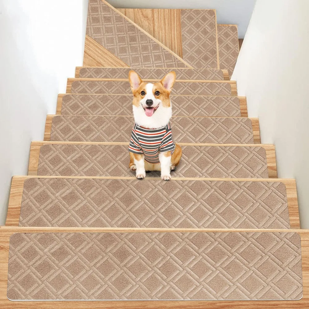 

New 76X20cm Staircase Mat Self-adhesive Safety Door Mat Non-Slip Soft Stripe Stair Tread Carpet Mat Home Decor