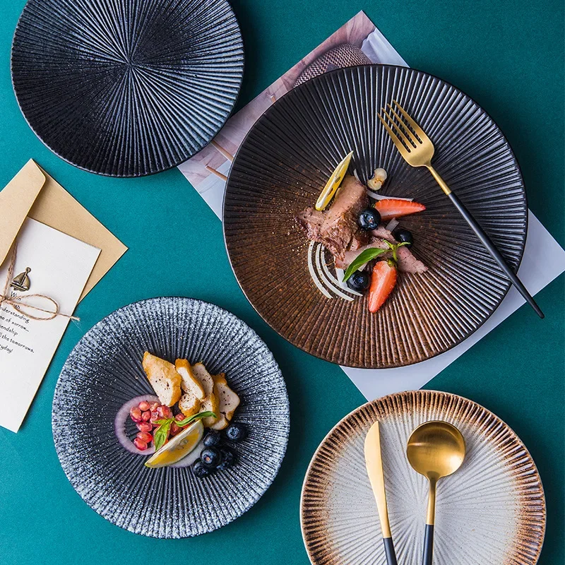 Creative Tableware Western Plates Ceramics Dinner Plates Practical Kitchen Japanese Steak Disc Household Cuisine Spaghetti