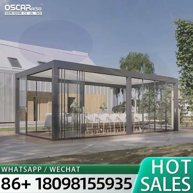 3x3 3x4 4x4 6x4m Customizable Outdoor Bioclimatic Aluminium Louver Pergola for Garden Patio Backyard pergola view 2