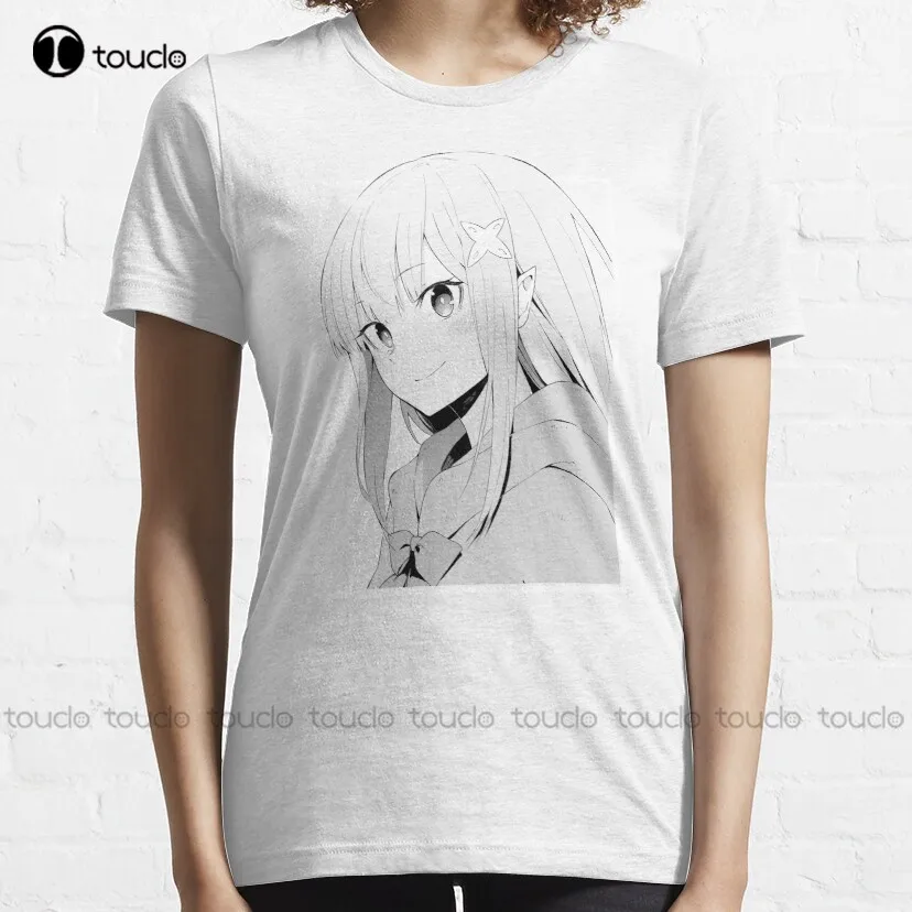 Emilia V3 - Re:Zero Trending T-Shirt Muscle Shirt Women Shirts Custom Unisex Tee Digital Printing Breathable Cotton Hip Hop Tee