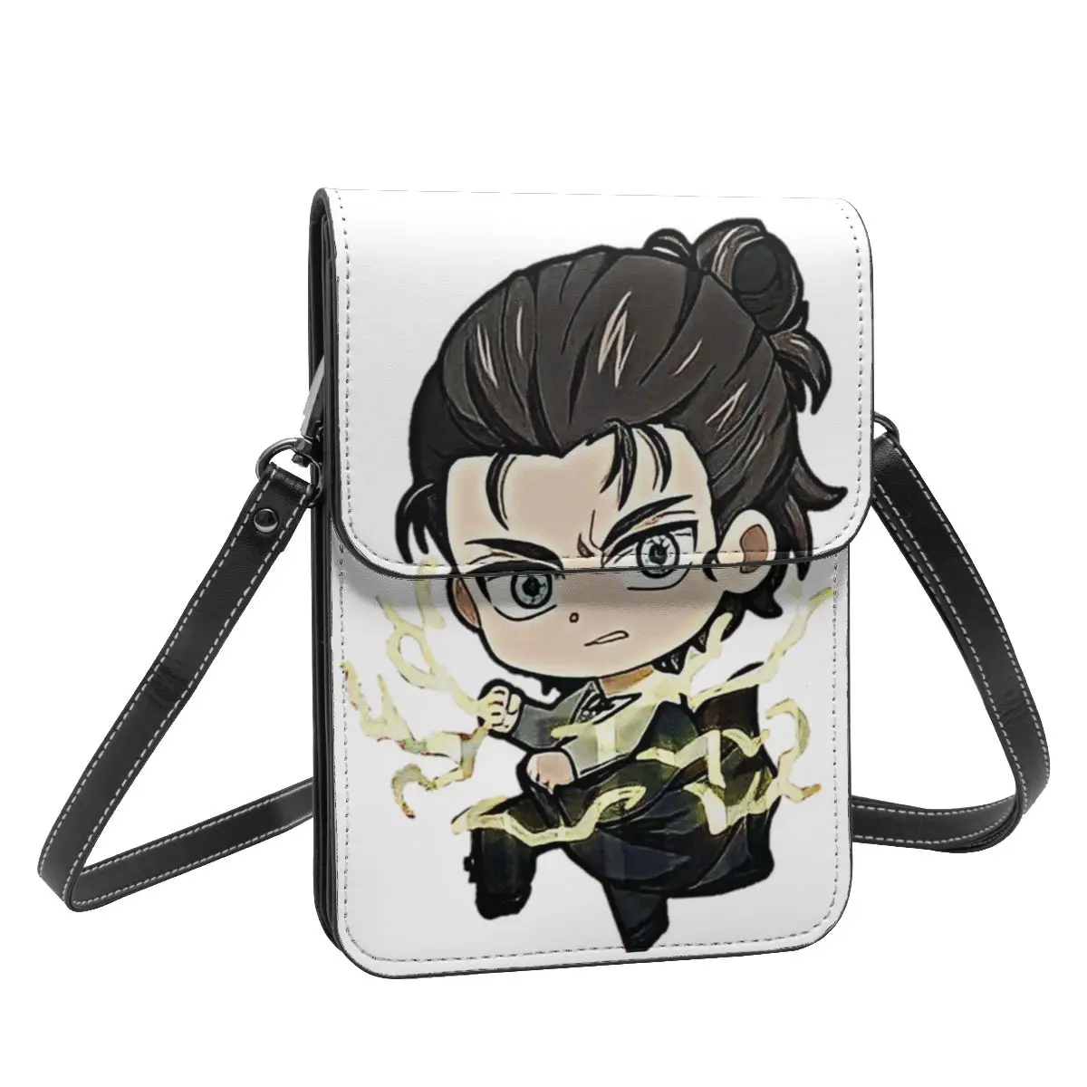 Chibi Eren Shoulder Bag eren yeager anime manga aot Outdoor Woman Mobile Phone Bag Gift Aesthetic Leather Bags