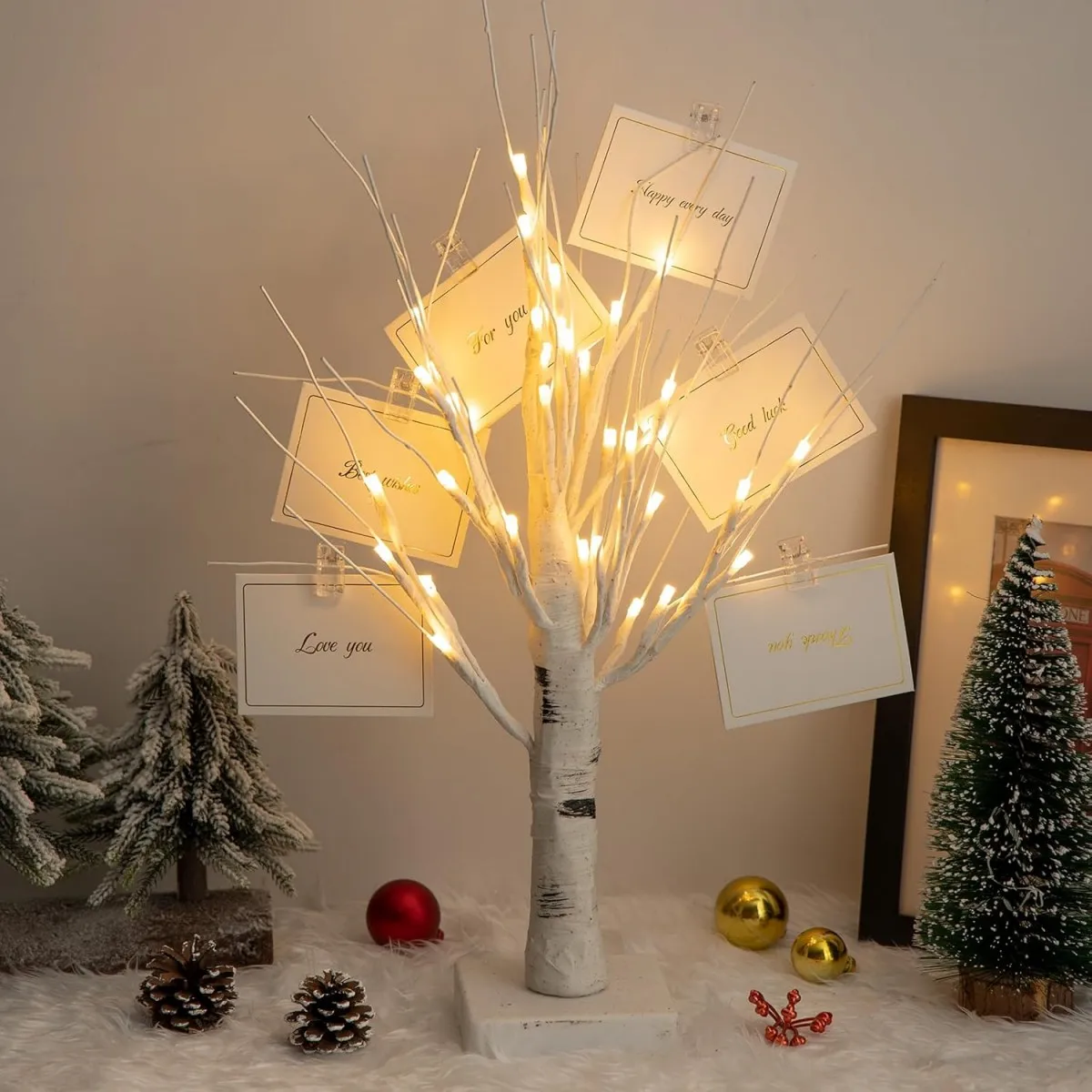 1pc 36LED White Birch Tree Artificial Branch Table Light with Adjustable Powered by 3AA or USB For Home Bedroom Festival Decor