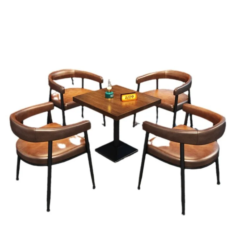 

Industrial style retro wrought iron bar sofa card dining table and chair combination