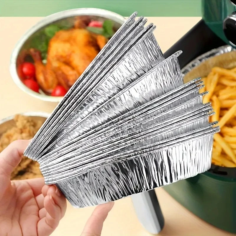 1 Pack/ 20pcs Disposable Aluminum Foil Bowls for Air Fryers - Perfect for BBQs & Kitchen Use, For Baking, Frying, Grilling