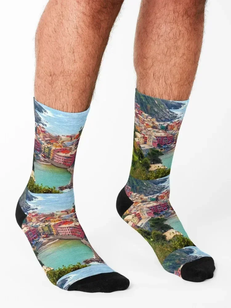 جوارب Cinque Terre جورب تسخين رياضي وترفيهي رياضي سعيد للرجال جوارب نسائية