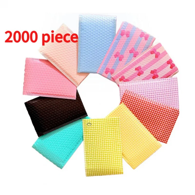 

20 00piece.Custom.Custom logo pink black self seal biodegradable cosmetic clothing packing bubble padded envelope poly