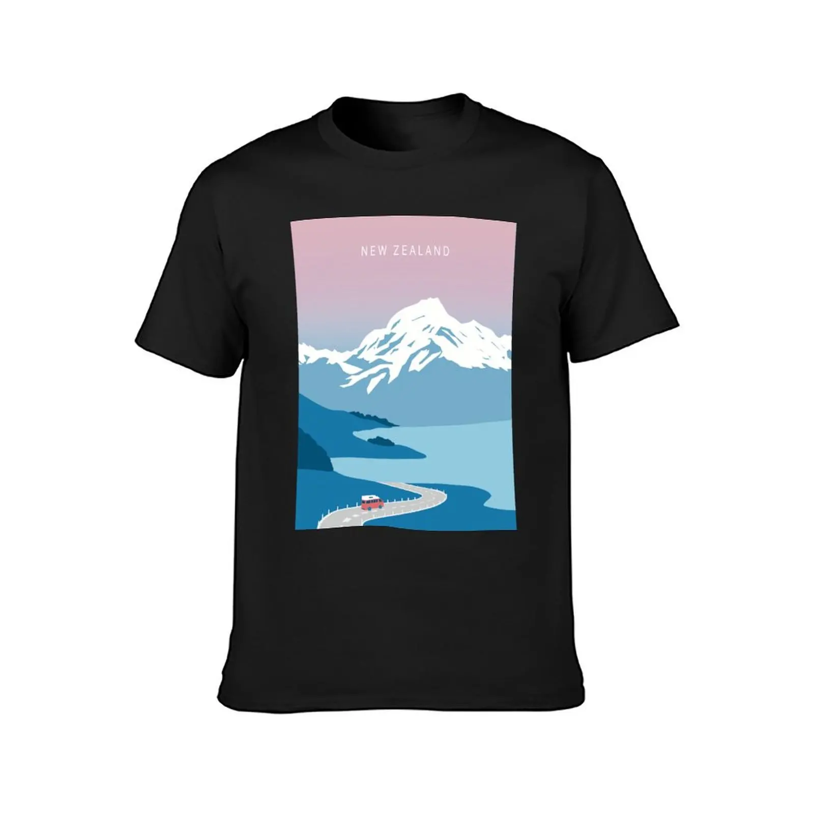 New Zealand Road Trip Print - Mount Cook National Park T-Shirt cute clothes sports fans new edition men clothes