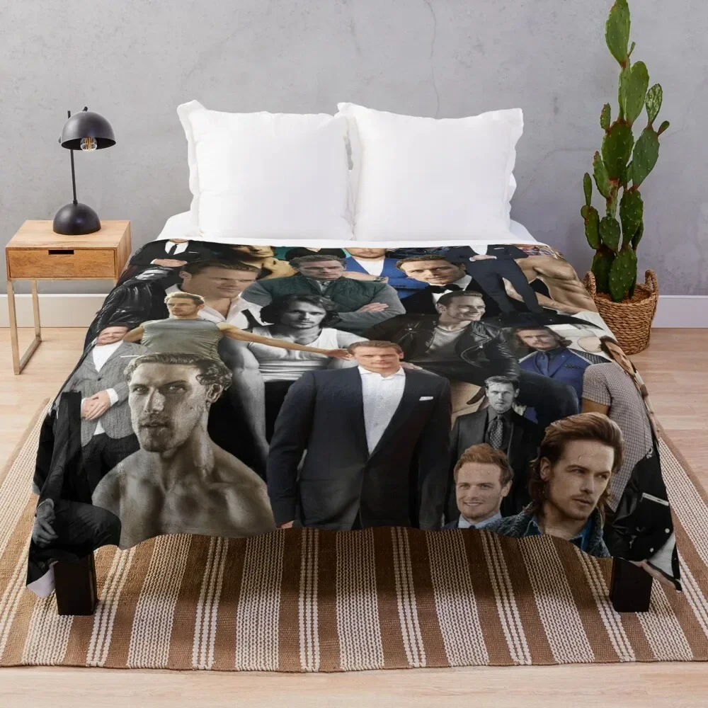 

Sam Heughan Throw Blanket Kid'S warm for winter Furrys Blankets For Sofas Flannel Fabric Blankets