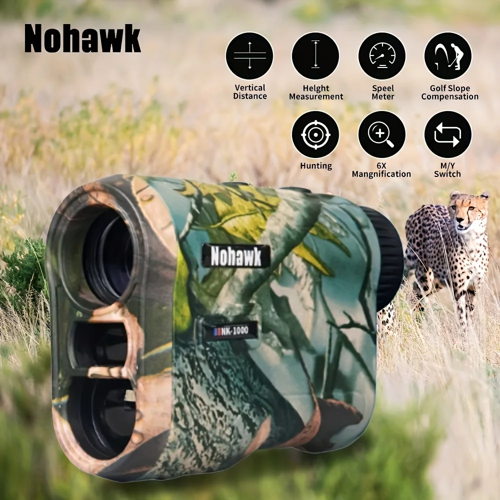 

NOHAWK 1000m Rechargeable Laser Rangefinders for Hunting, M/Yard Switch, with Speed And Altitude Feature, Multi-function