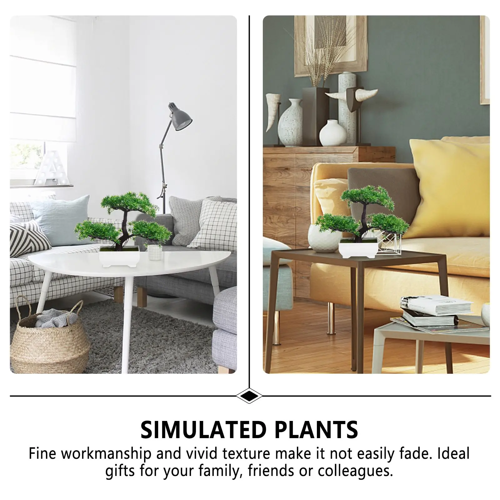 

Simulated Potted Plant Indoor Artificial Fake Mini Bonsai Tree Decor for Desk Office Plants Ornament