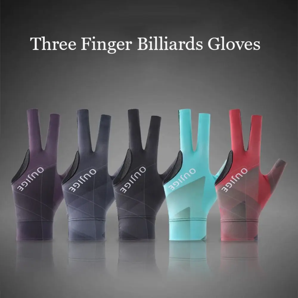 Three Fingers Snooker Glove Anti-slip Left Right Hand Billiard Glove Elastic Breathable Training Glove Fitness Accessories