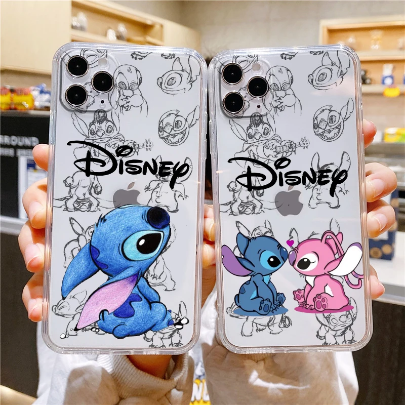 Stitch Baby Cute Transparent Phone Case For Apple iPhone 15 14 13 12 11 Mini XS XR X Pro MAX 8 7 6 Plus SE 2020 Cover Capa