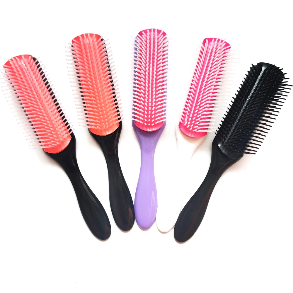 1Pcs 9-Rows Detangling Massage Hair Brush For Curly Hair Brush Removable Nine Row Comb Plastic Wet Hair Brush