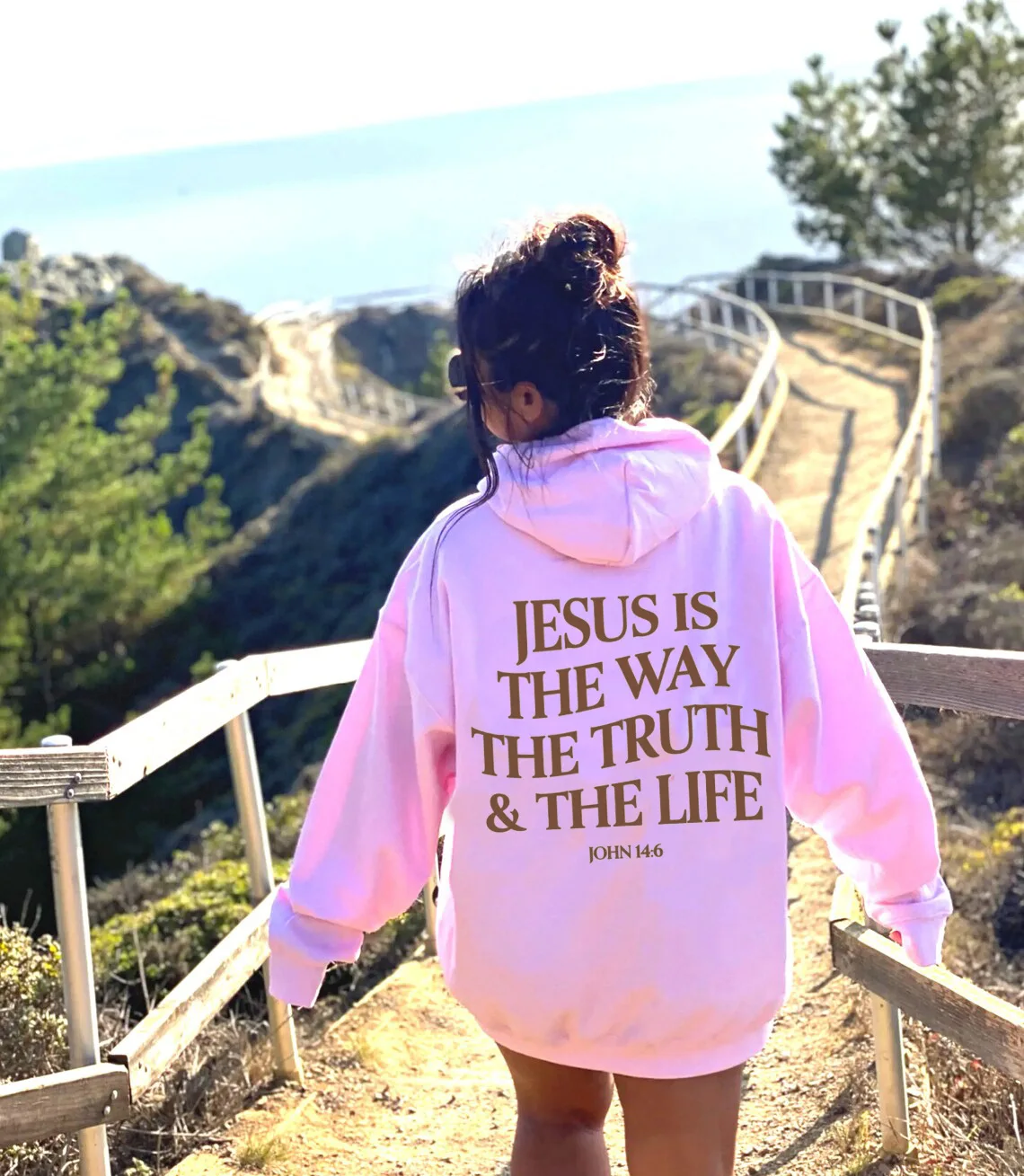 JESUS IS THE WAY THE TRUTH Winter new hooded sweatshirt for women Korean loose ins long sleeve plus velvet thick top