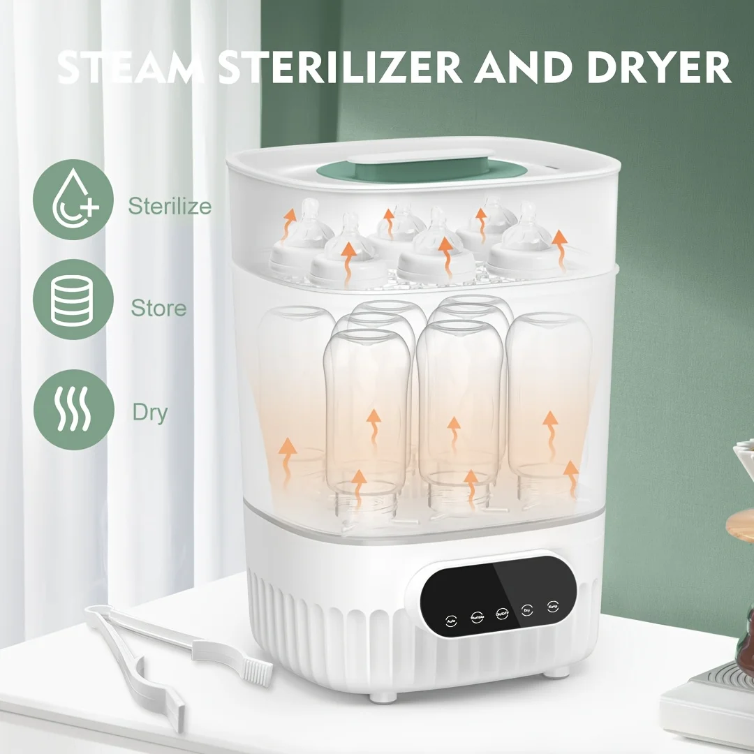 SEJOY Baby Milk Bottles Electric Steam Sterilizer Dryer 2 Layers Adjustable Drying Time Intelligent Control Bottle Sterilization