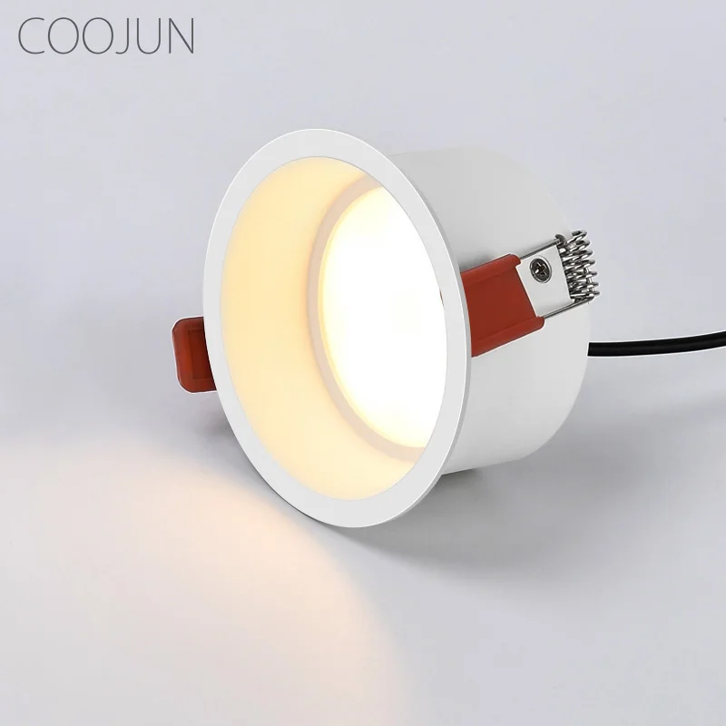 COOJUN LED Recessed Spot Light Narrow Border Downlight Living Room Spotlight 7.5CM Hole Downlight Minimalist Bedroom Light