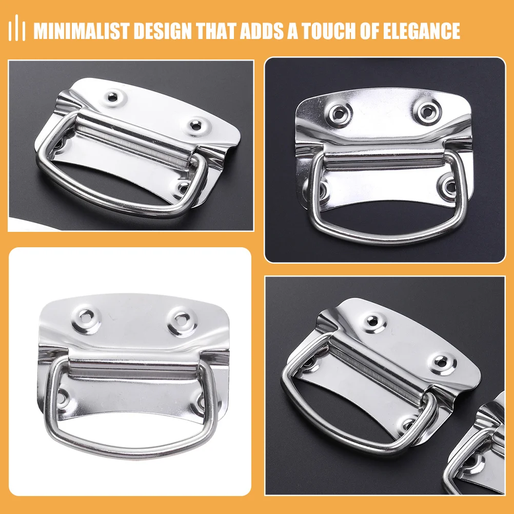 

2Pcs Industrial Chest Handles Heavy Duty Cabinet Lifting Ring Toolbox Pull Handle Drop Pull Handle Surface Mount for Containers