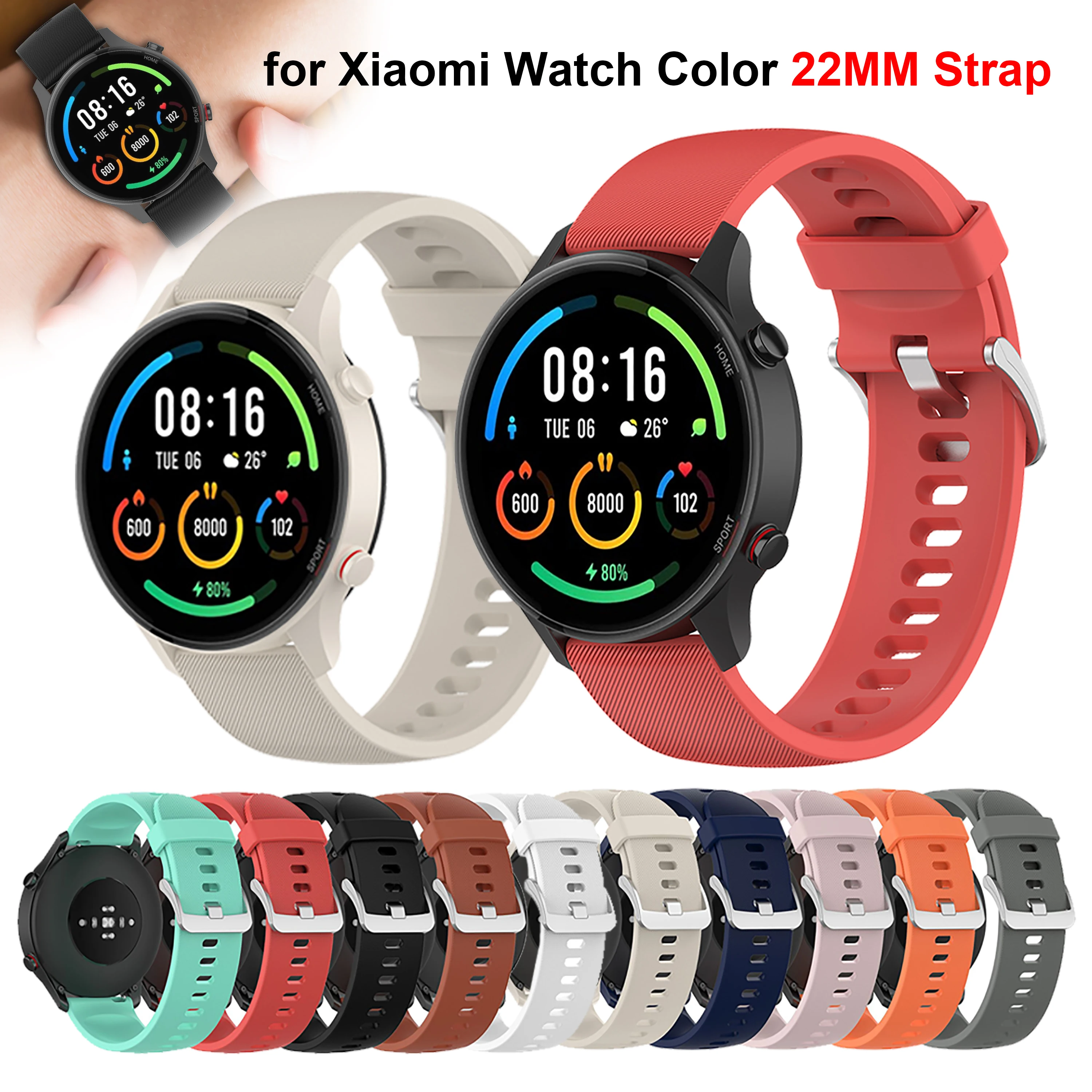 Correa de silicona oficial de 22mm para reloj inteligente Xiaomi Mi Watch, pulsera deportiva S1 Active, Color 2