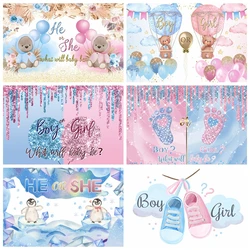 Prince or Princess Gender Reveal Backdrop Baby Shower Photocall Photography Backdground for Boy or Girl Birthday Decor Banner