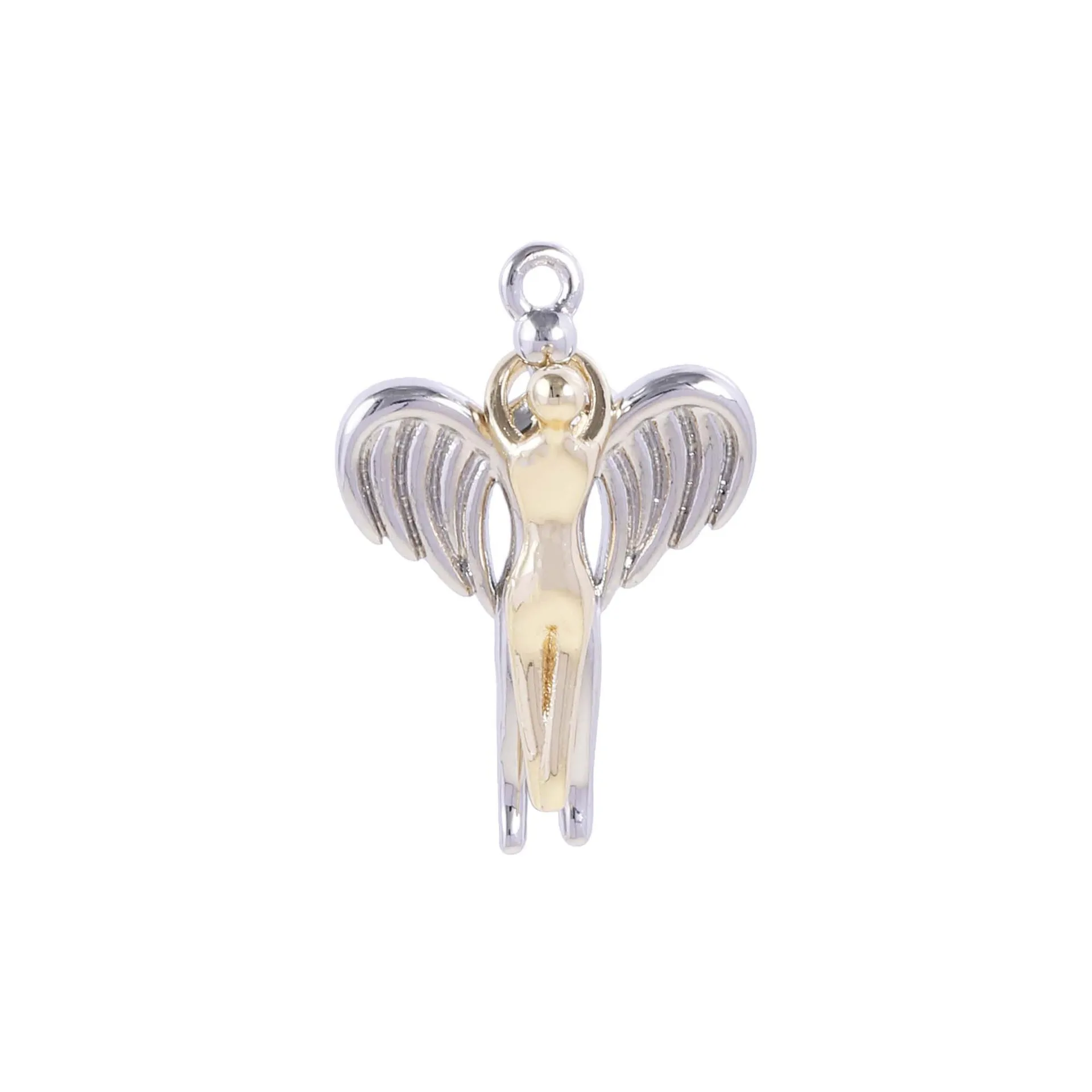 10Pcs/New Guardian Angel Charm Craft Amulet Wings Necklace copper gold-platedl No Fade Pendants Accessories Jewelry Making