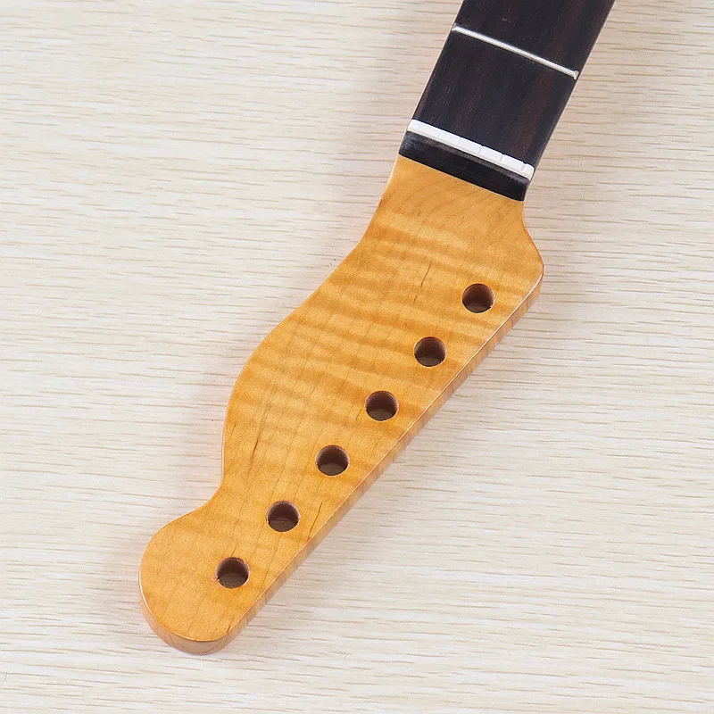 

6-string 21-fret maple neck with yellow gloss finish, rosewood fingerboard electric guitar neck accessory
