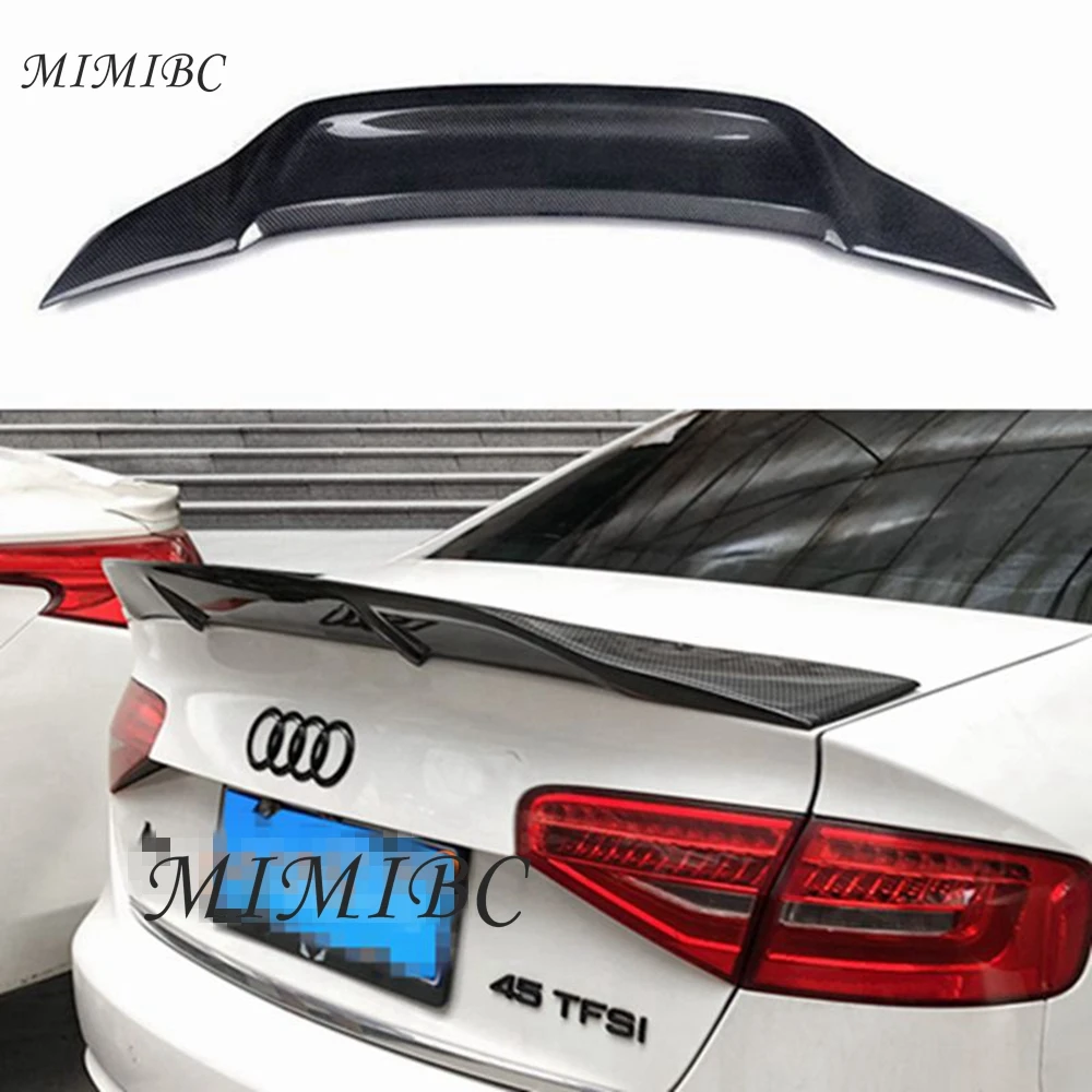 

FOR AUDI A4 B8.5 Sedan R Style Carbon fiber Rear Spoiler Trunk wing 2013-2016 FRP Forged carbon