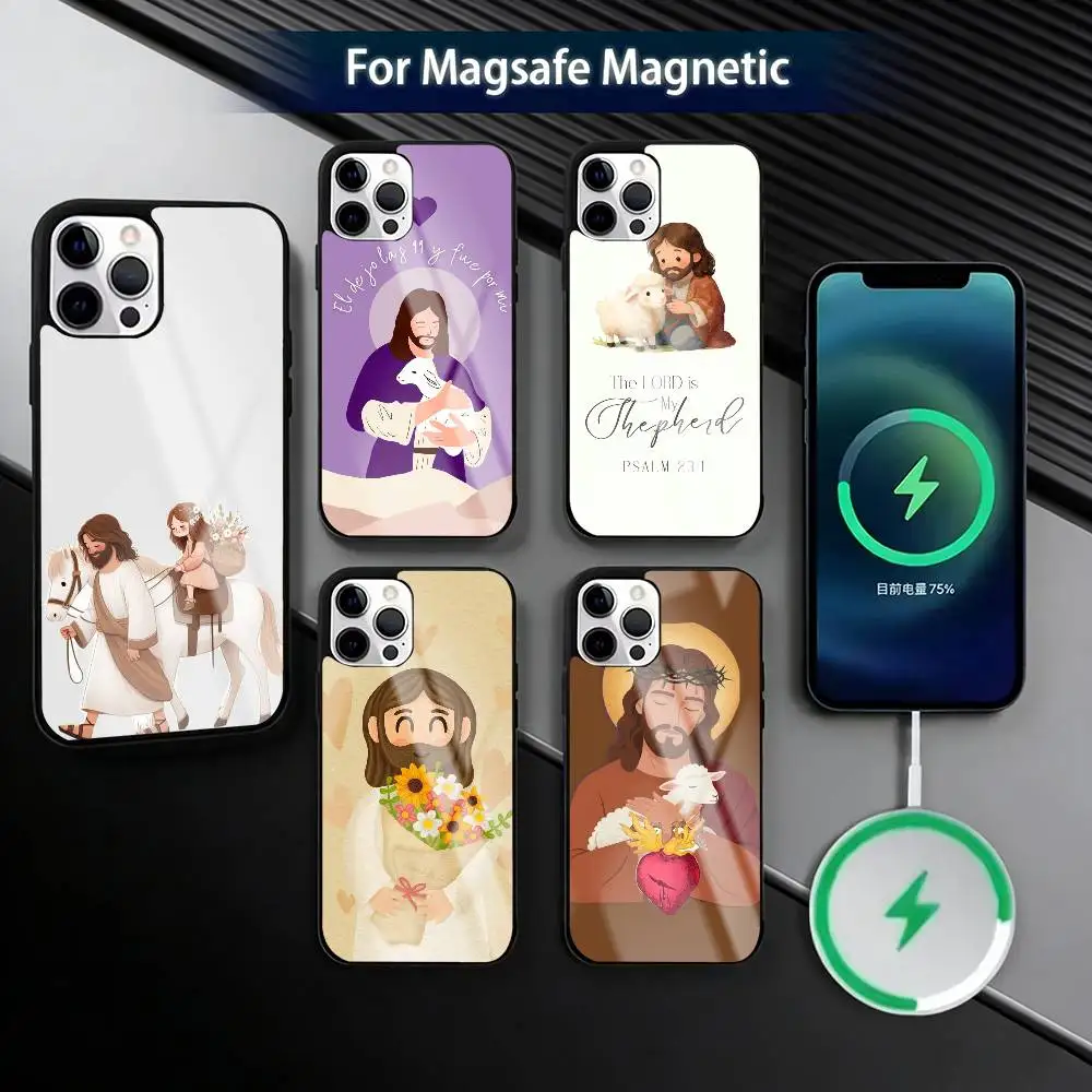 

Cartoon Jesus And Me Bible Verse Phone Case For iPhone17,16,15,14,13,12,11 Plus,Pro Magnetic with Magsafe Wireless Charging