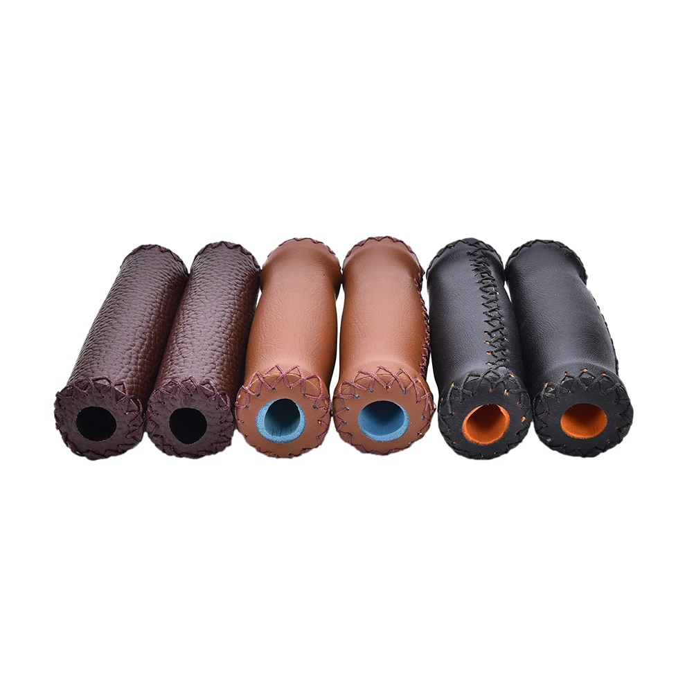 1Pair Super Excellent Touch Vintage Artificial Leather Cycling MTB Road Mountain Bike Handlebar Grip