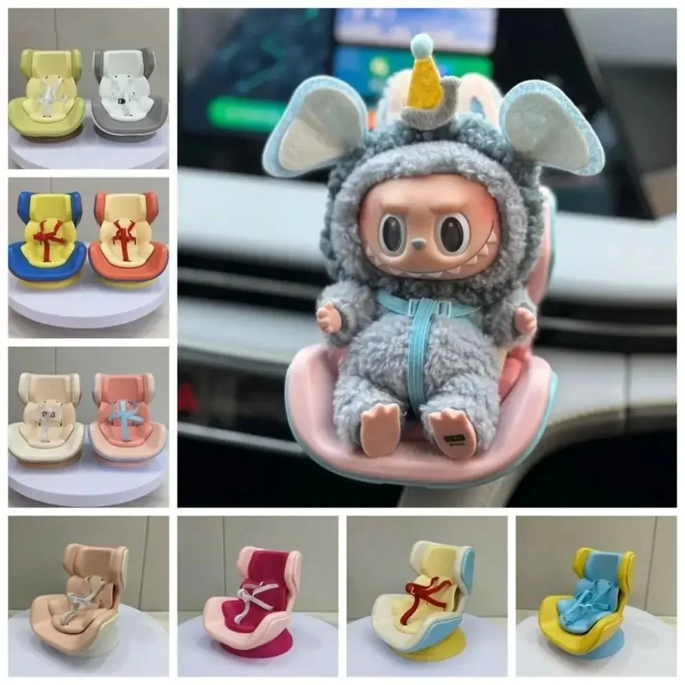 

For Labubu V2 Car Doll Safety Seat Kawaii Seat Auto Interior Decoration Air Aromatreatment Decoration Cute Dolls Ornaments Gifts
