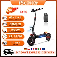 iScooter iX5S EScooters 1000W Motor 48V15Ah EABS Braking System Electric Scooter Aldult 11inch Tire Off-road Electric Skateboard