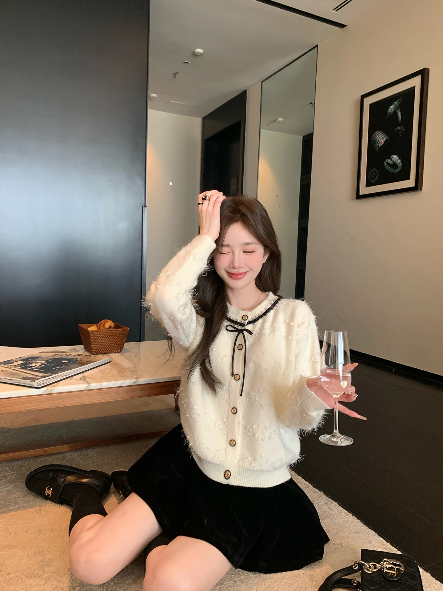 

Кардиган Chen Daya из серии Miu: уникальный, красивый, вязаный, белый свитер для женщин, осенне-зимняя корейская верхняя одежда, подходит как базовый слой