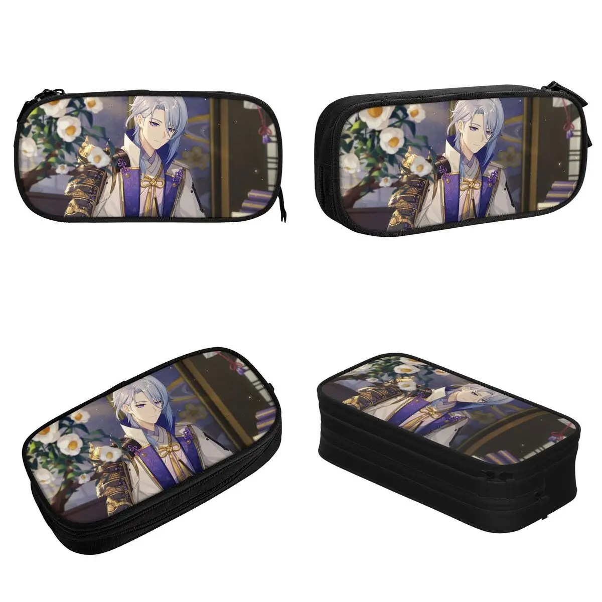 Kamisato Ayato 애니메이션 연필 케이스 Genshin Impact 연필 상자 펜 홀더 학생 연필 가방 학교 용품 선물 문구