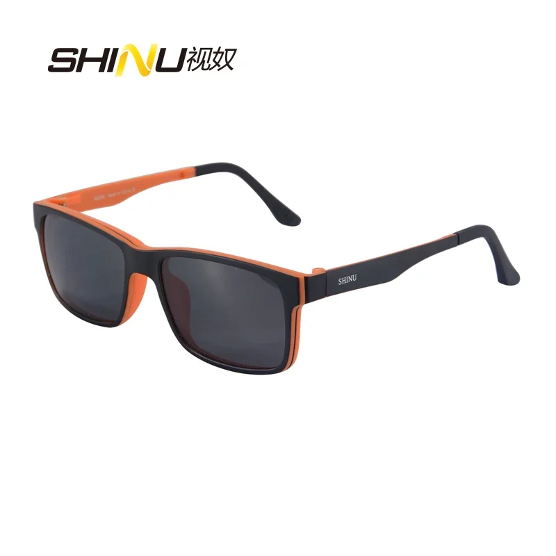 SHINU brand clip on sunglasses men polarized prescription sunglasses with diopter myopia  multifocal glasses near and far