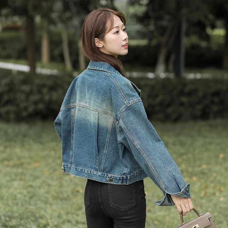 2024 Autumn Woman Denim Jean Coats Basic Jackets Female Slim Stretch Short Feminina Clothes