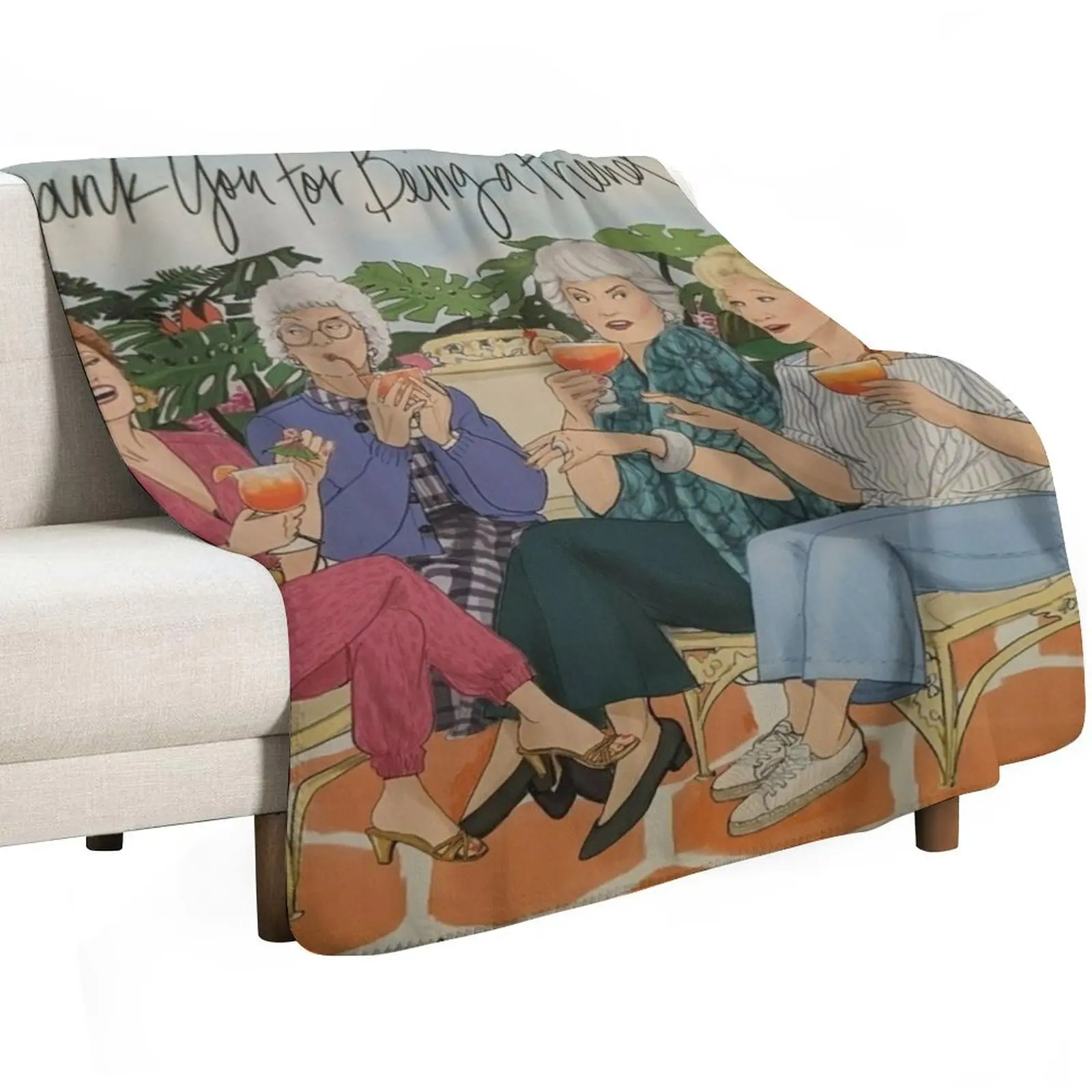 Thank You For Being a Friends Golden Girls Throw Blanket Custom Loose Beach for sofa Soft Plush Plaid Decorative Beds Blankets