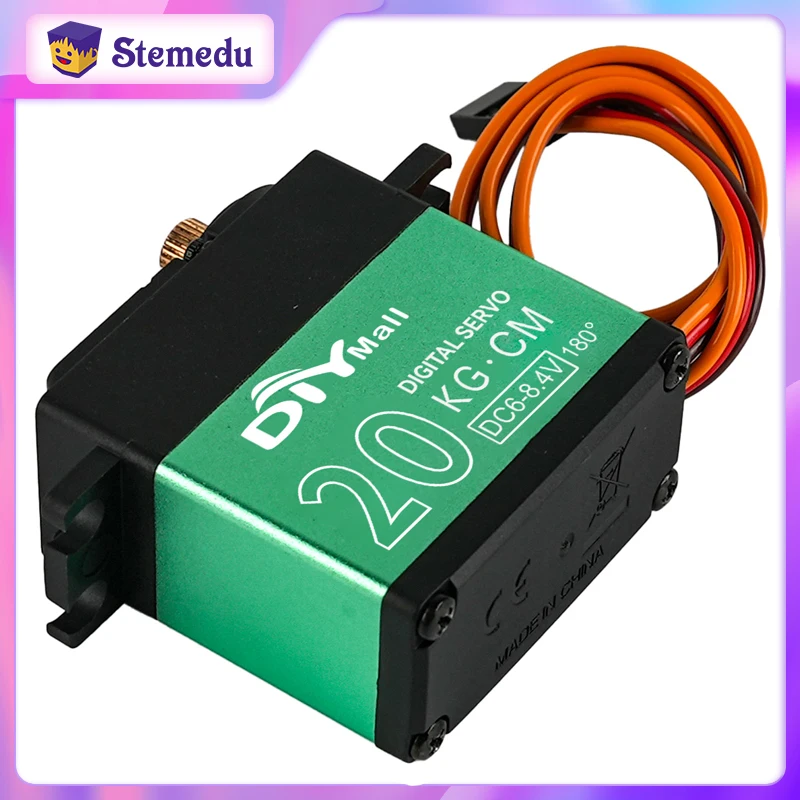

20kg.cm Digital Servo Metal Gear High Torque Speed 180/270/360 Degree PWM Model RC Servos 6V-8.4V for Drone Robot Car Aircraft