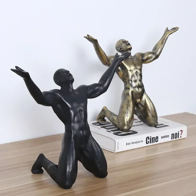 

Shouting Statues Resin figurines Geometric Sculpture Simple Movement People Cafe Decoration Home Accessories abstract sculpture