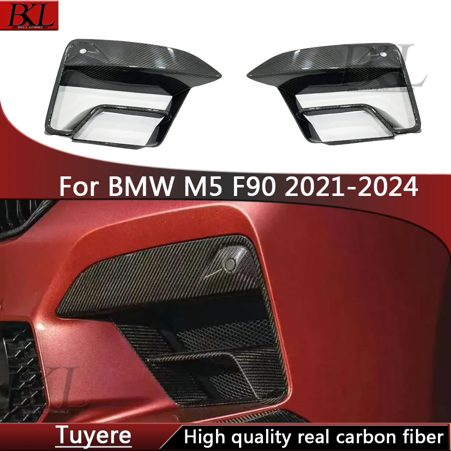

For BMW F90 M5 2021-2024 Carbon Fiber Front Bumper Air Vent Cover Trim Foglamp Mesh Grill Car Accessories upgrade body kit